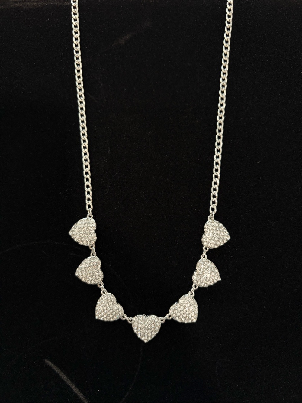 Silver Heart Pavé Necklace - Elegant Women’s Jewelry